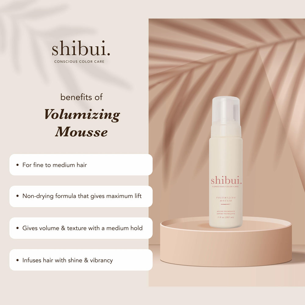 SHIBUI Mousse Volumisante: brillance et couleur plus vibrantes sur cheveux colorés