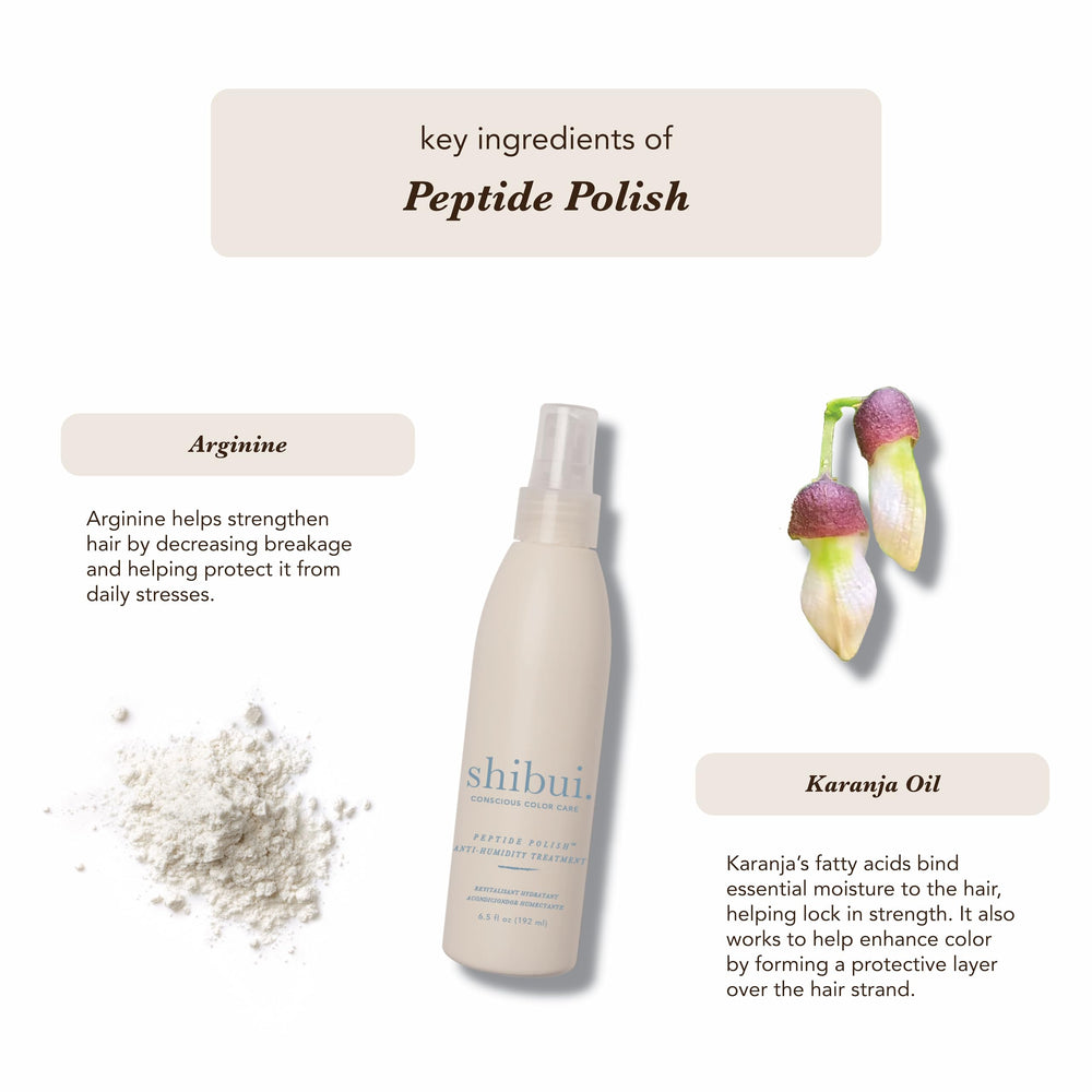 SHIBUI Peptide Polish brinda brillo sedoso y suavidad al cabello.