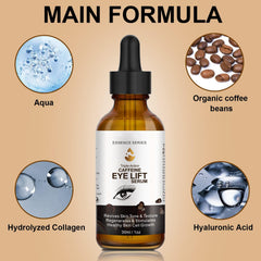 SHIFAKOU Caffeine Eye Serum con aplicador, ideal para difuminar sombras y líneas finas.