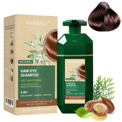 SHIHUANUO shampoo-tinte: botella para color oscuro y duradero.
