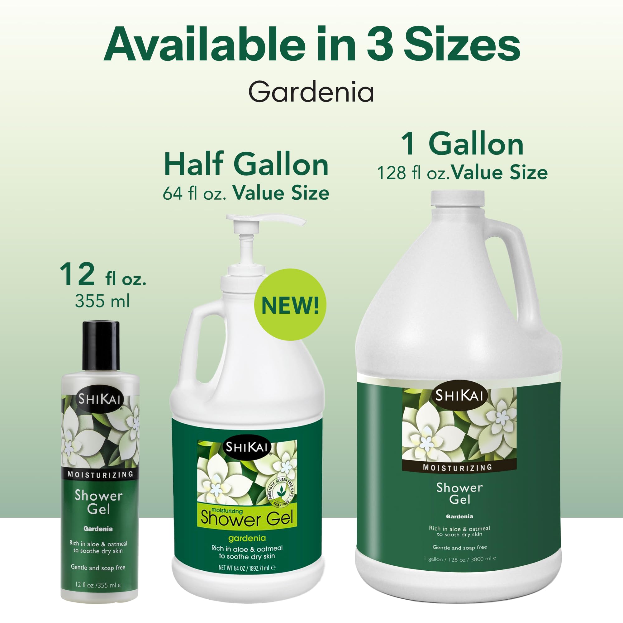 ShiKai Gardenia ingredients close-up highlights aloe and oatmeal for skin comfort.