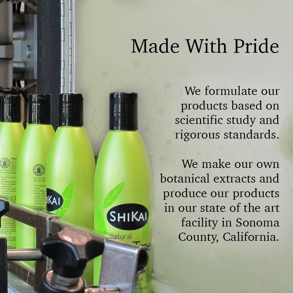 Cabello hidratado y brillante tras usar ShiKai Tea Tree Conditioner.