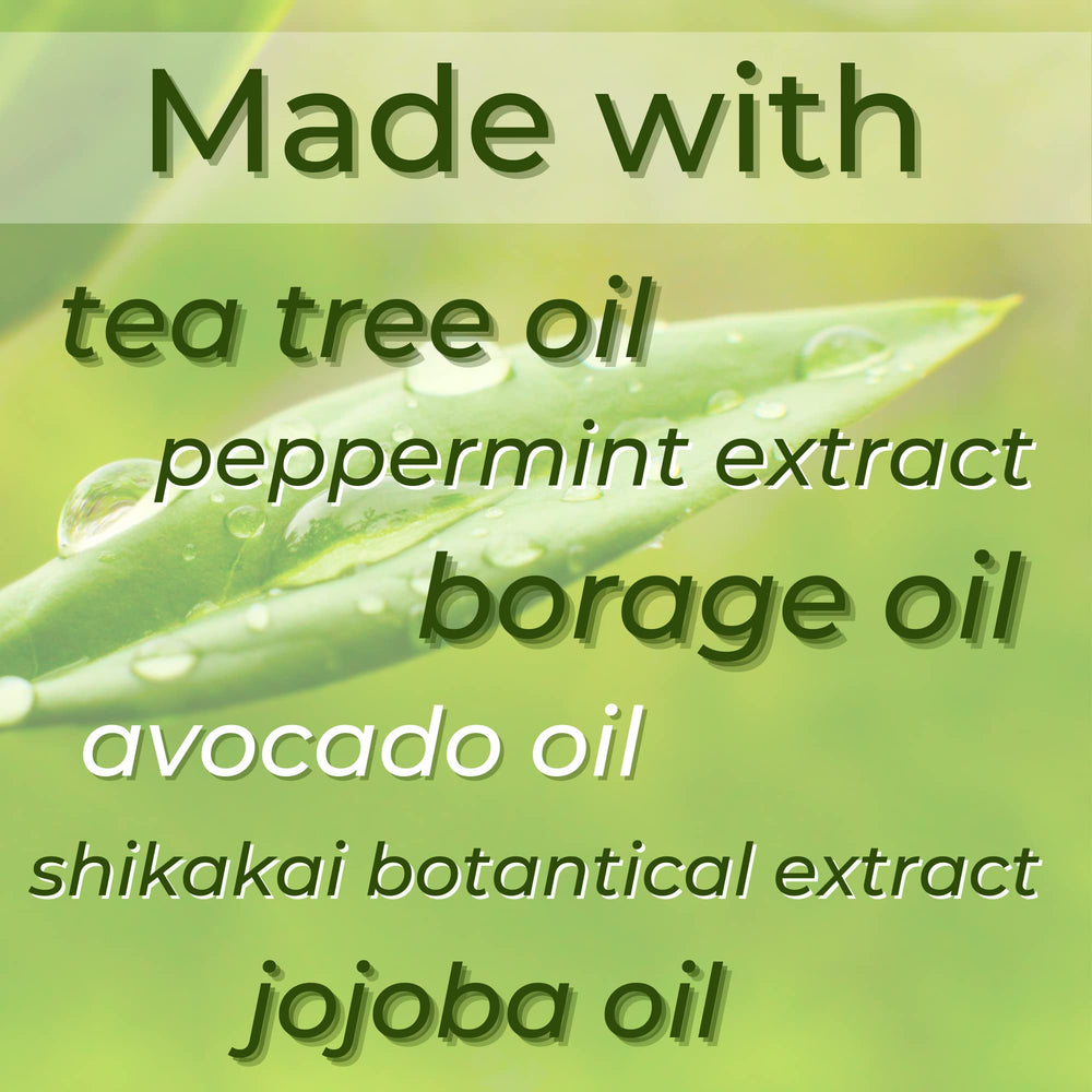 Textura cremosa del acondicionador ShiKai Tea Tree para hidratación suave.