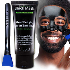 SHILLS mascarilla de carbón para hombres con cepillo, limpieza suave.