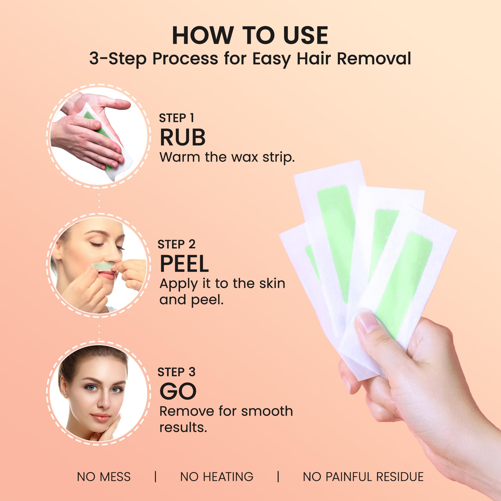 ShineMore tiras de cera para labio superior: resultados limpios