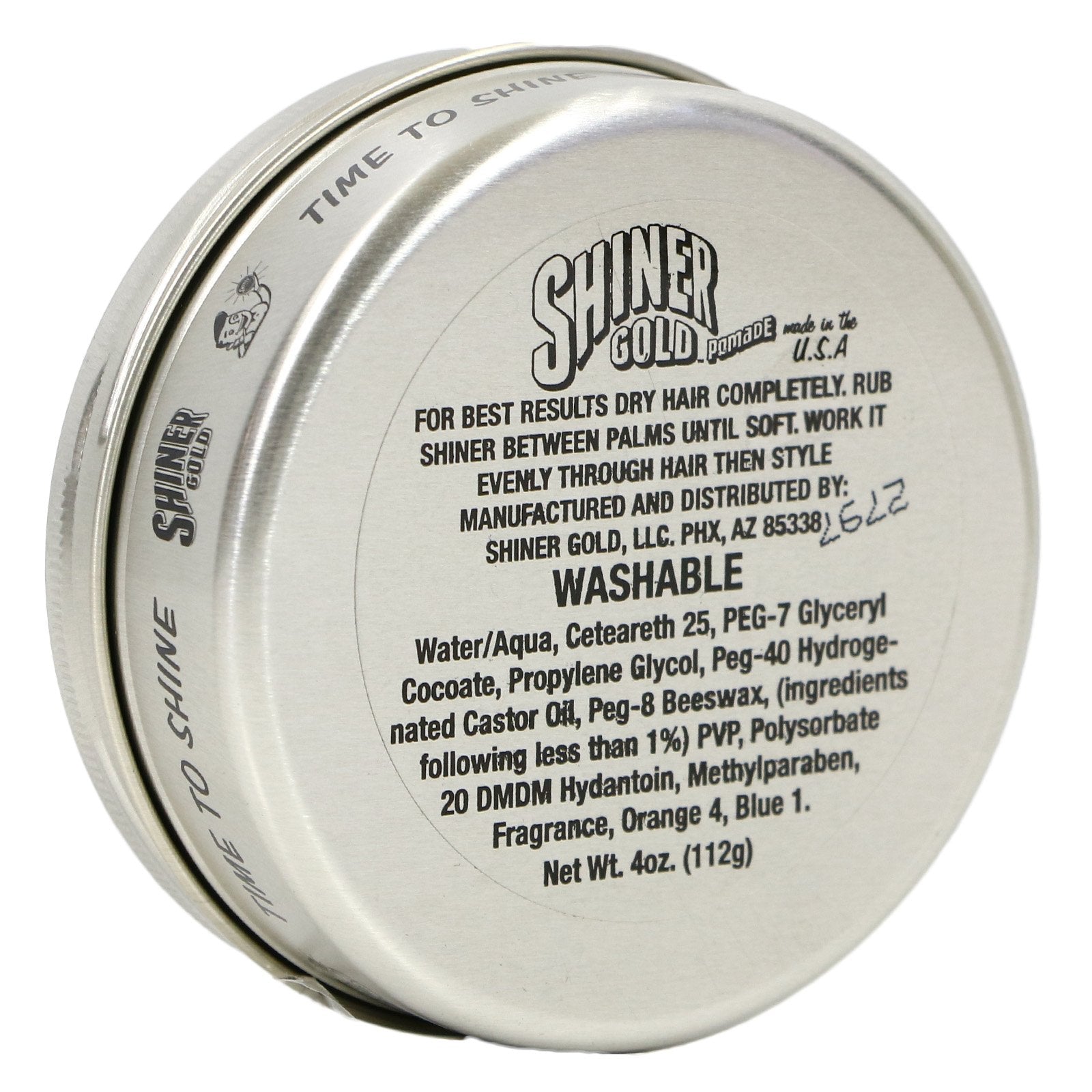 Shiner Gold Pomade: aplicación de peinado para control de estilo diario.