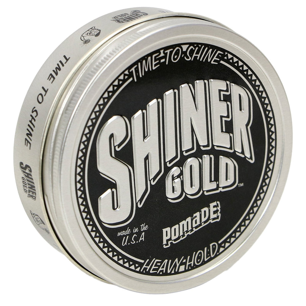 Shiner Gold Pomade: bote de 4 oz con acabado suave y resistente.