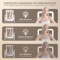 Shinerva iluminación LED 3 colores, brillo ajustable para maquillaje preciso