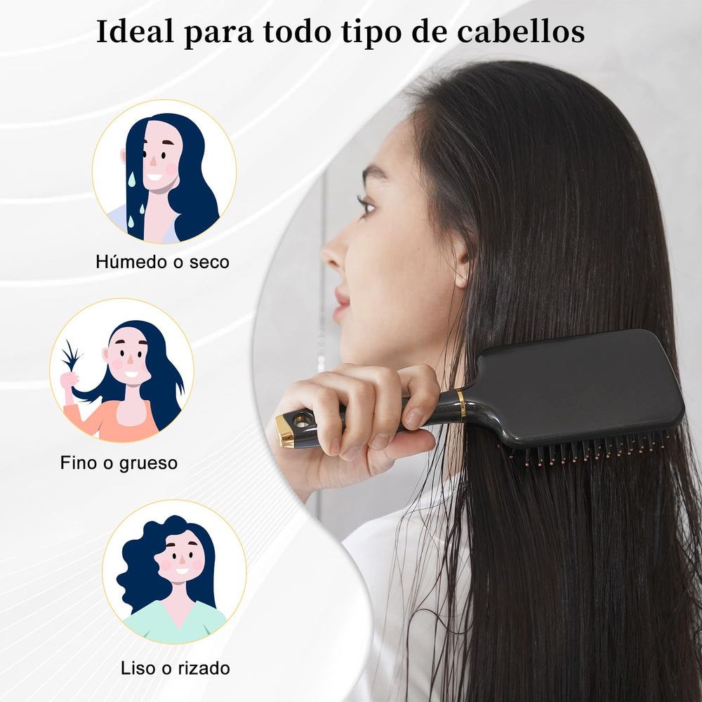 SHINLEA cepillo para todo tipo de cabello, ideal para rizos y mechones.