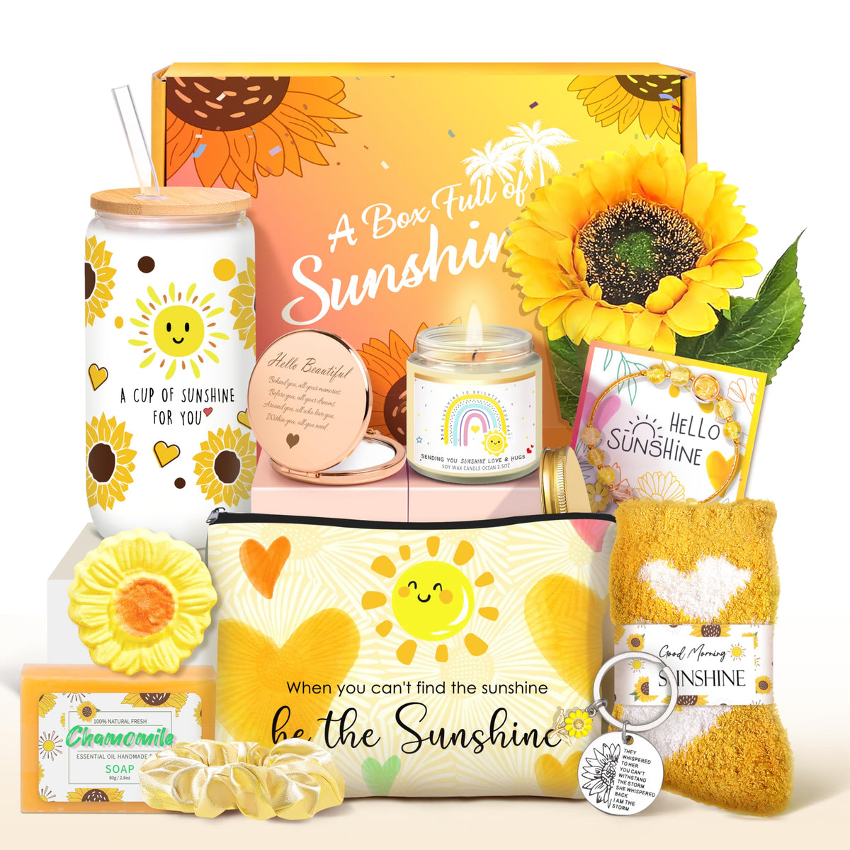 ShinnyWis caja de cuidado para mujer con motivo de girasol.