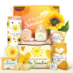 ShinnyWis caja de cuidado para mujer con motivo de girasol.