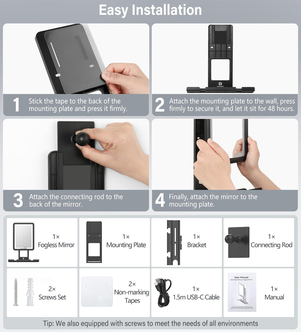 Espejo Shinowa con batería recargable de 5000 mAh para uso prolongado
