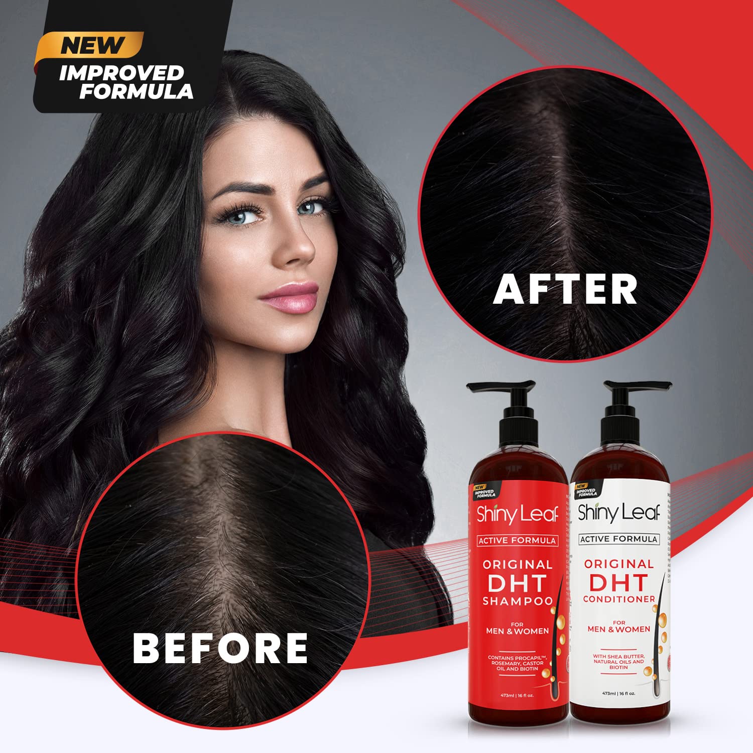 Brillo natural del cabello con el acondicionador Shiny Leaf.