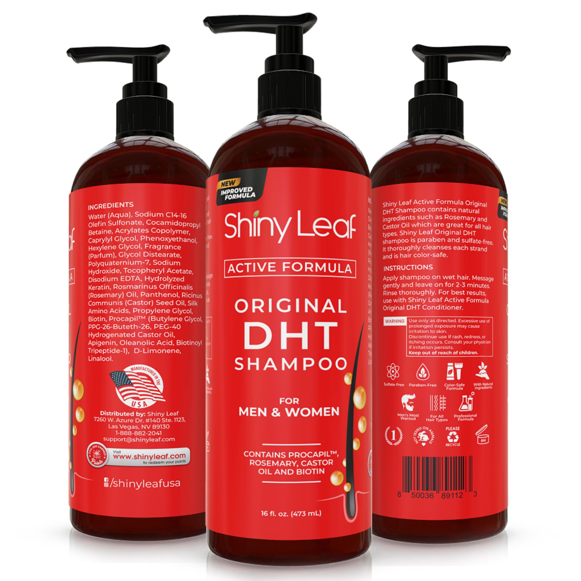 Emballage écologique de Shiny Leaf, sans sulfates et sans parabènes