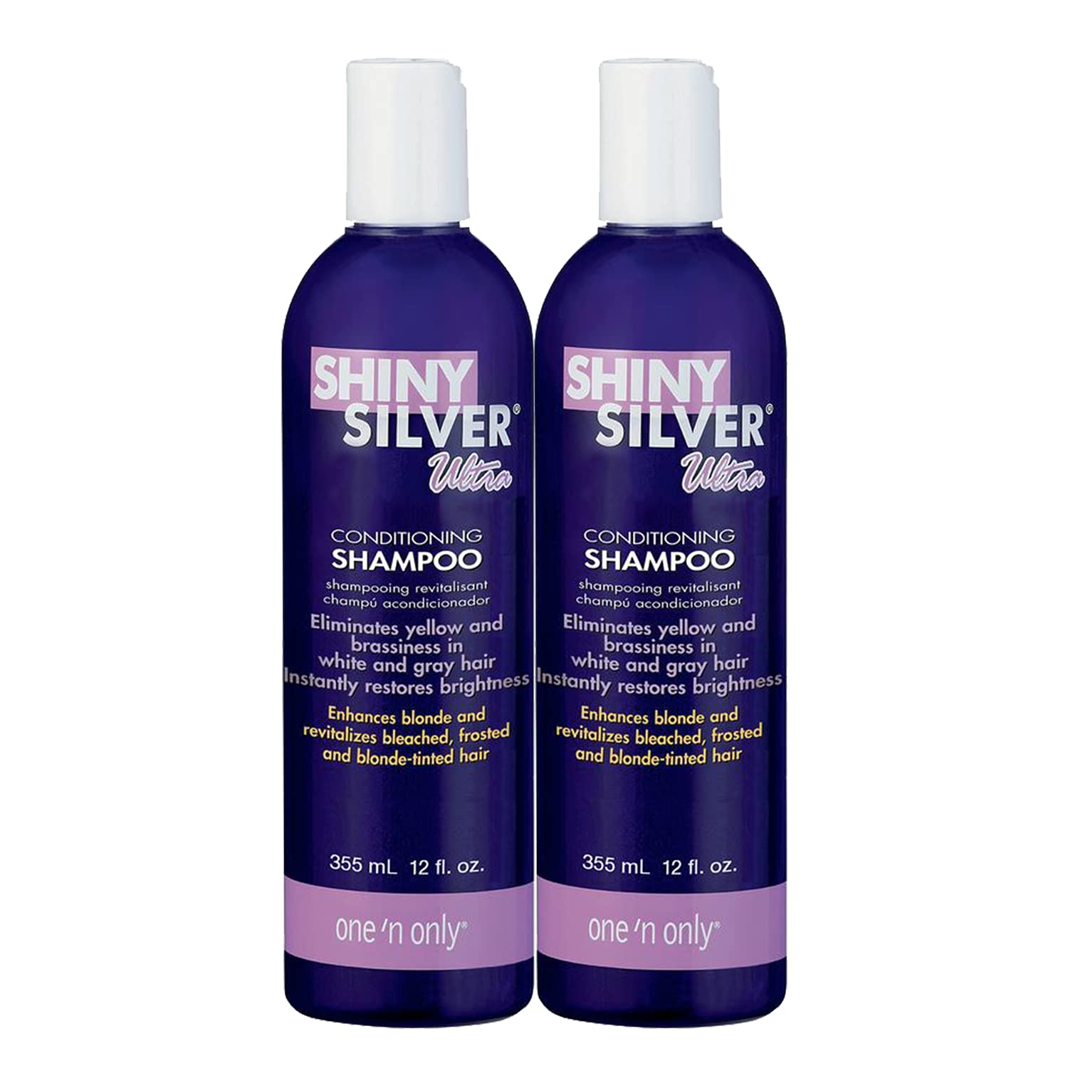 SHINY SILVER Champú Ultra Acondicionante en botella frontal neutraliza tonos amarillos
