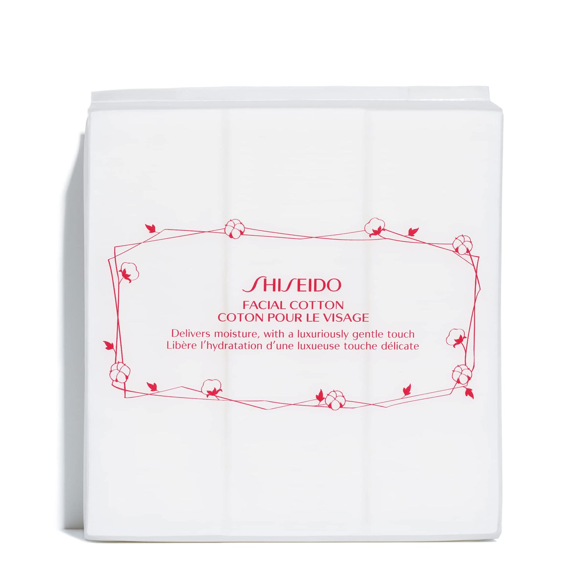 Almohadillas de algodón Shiseido 165 cuadrados para desmaquillar con suavidad.