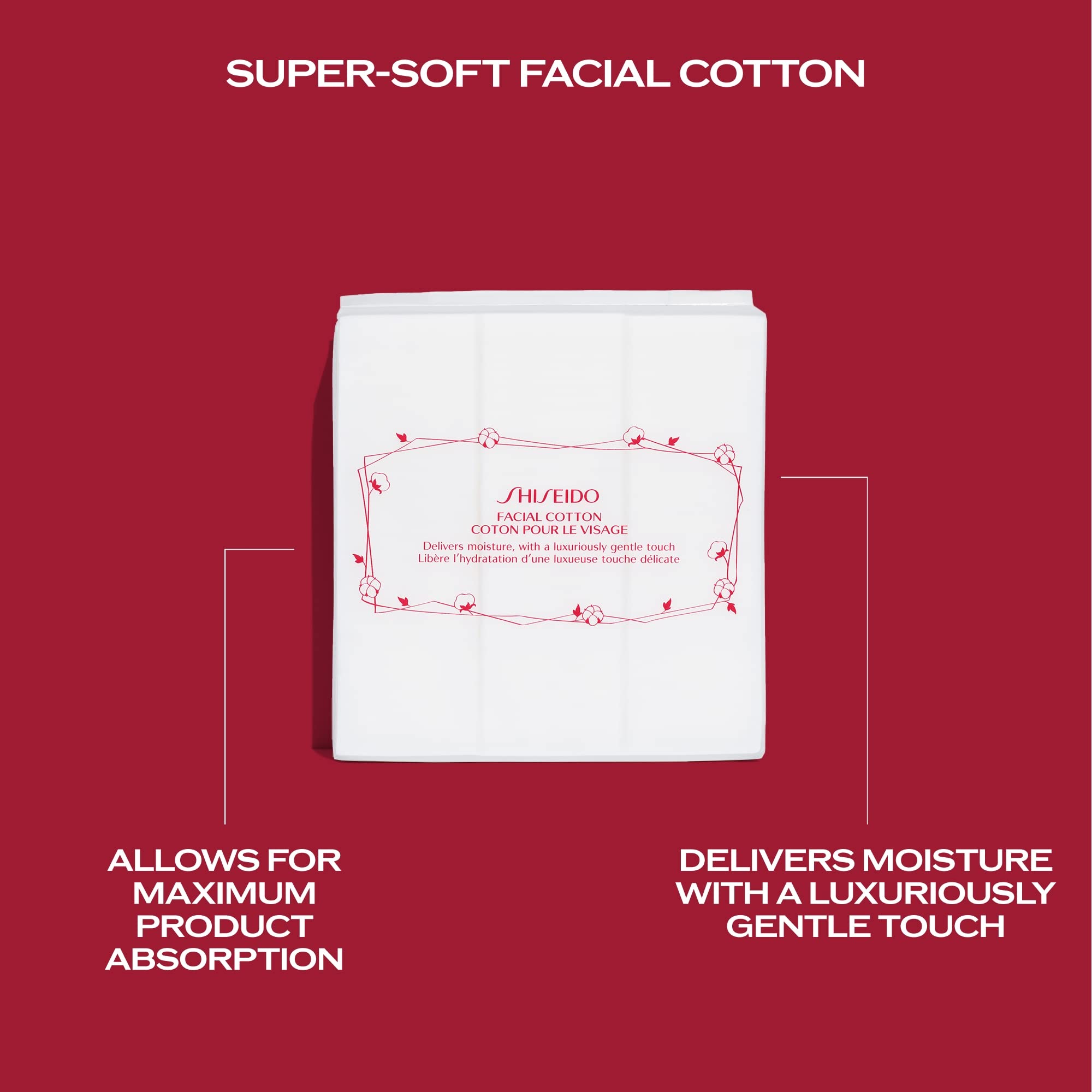 Algodón 100% natural de Shiseido para suavizar la piel.