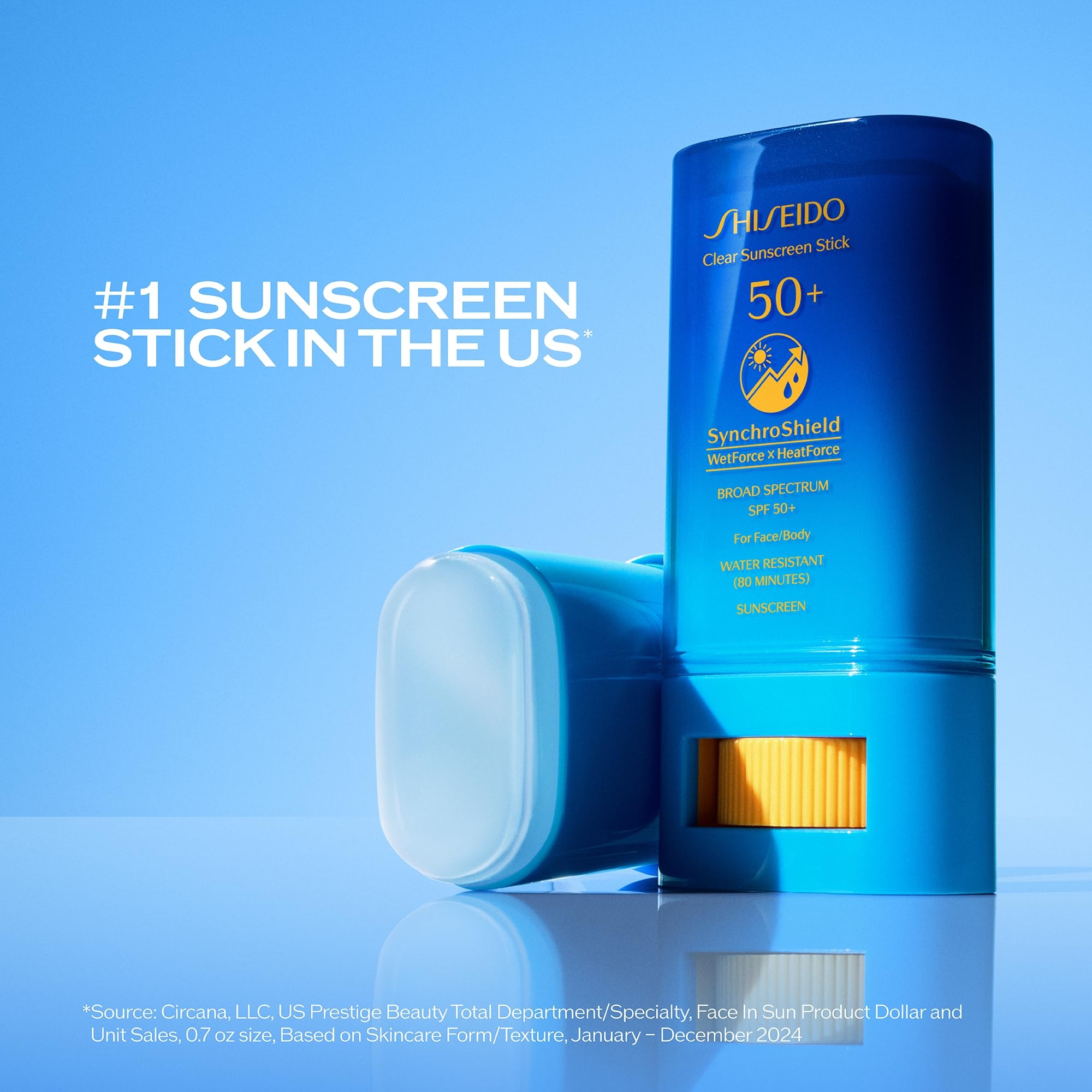 Detalle de la aplicación bajo maquillaje con la barra solar Shiseido