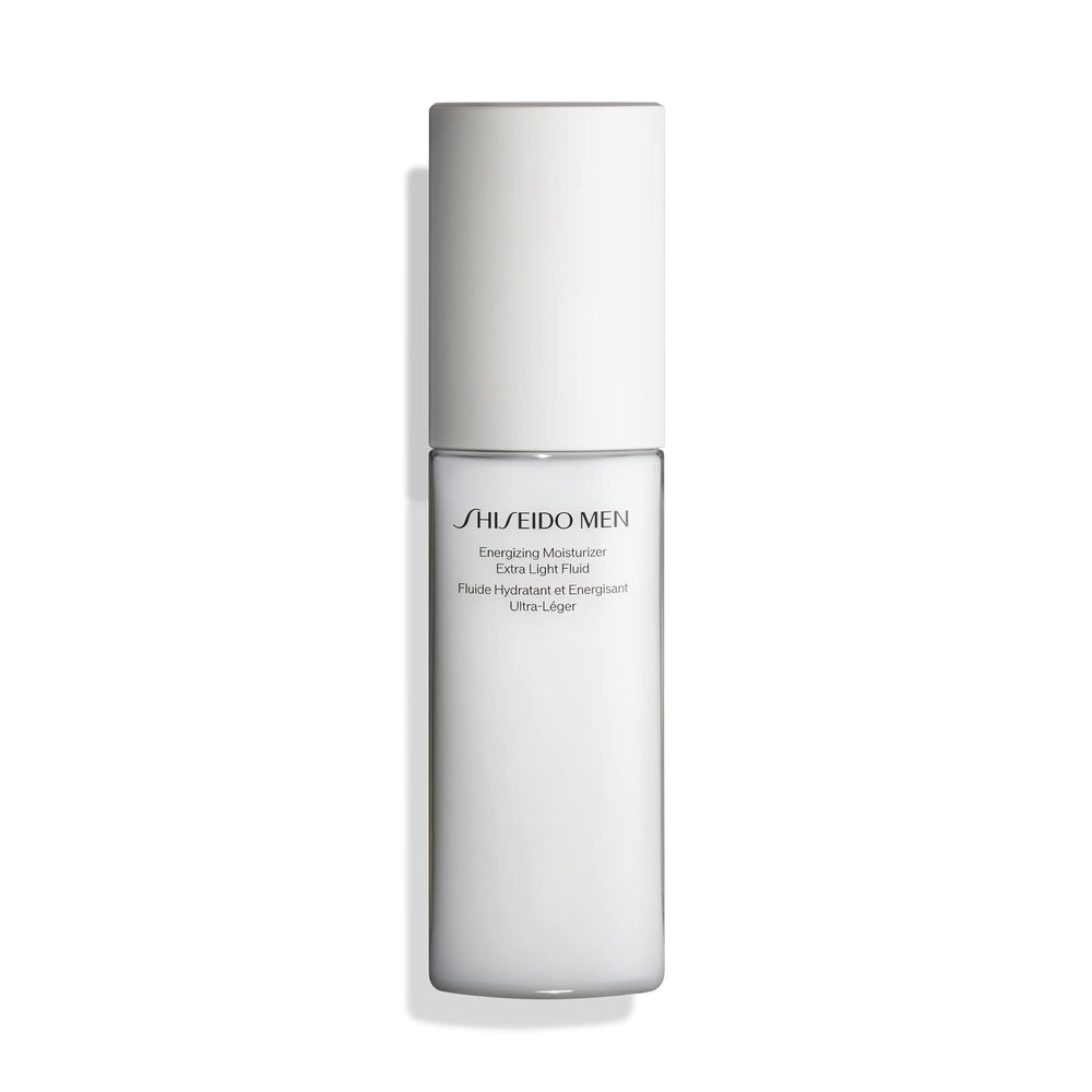 Shiseido Men Hidratante Energizante Extra Ligero, botella 100 ml para hidratación duradera sin grasa.