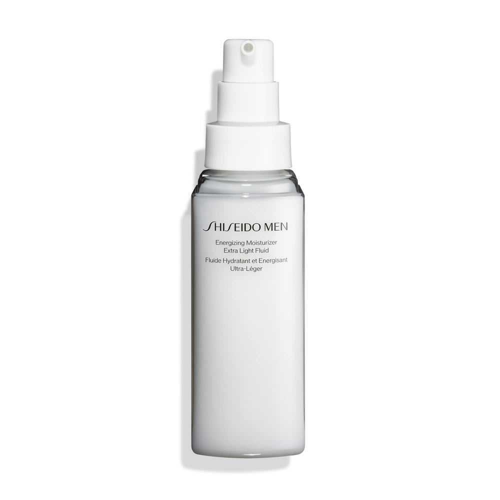 Shiseido Men Hidratante Energizante Extra Ligero, uso de dos dispensaciones para hidratación uniforme.