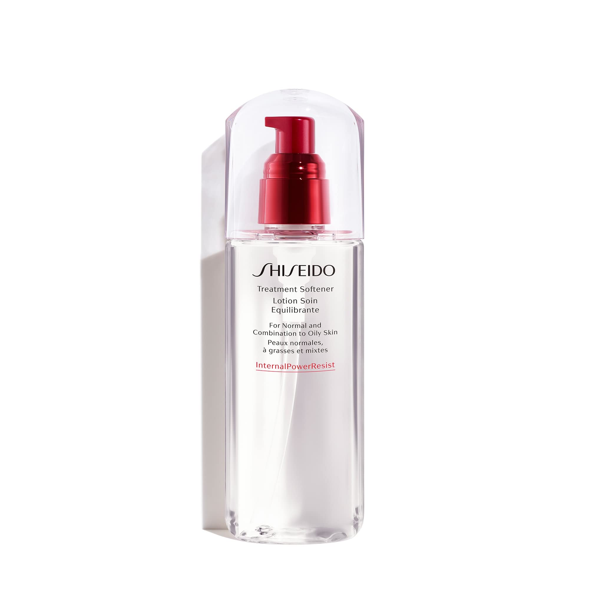 Shiseido Suavizante de Tratamiento: botella cercana, mejora la preparación de la piel para los siguientes pasos.