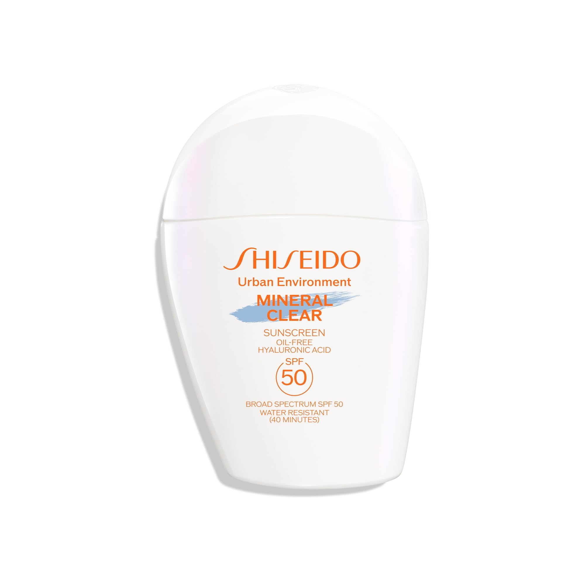 Shiseido Urban Environment Mineral Clear SPF 50 frente: protección diaria sin irritación.