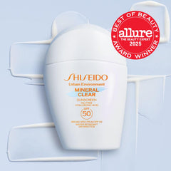 Shiseido Urban Environment Mineral Clear SPF 50 textura-aplicación: absorción rápida y acabado claro.