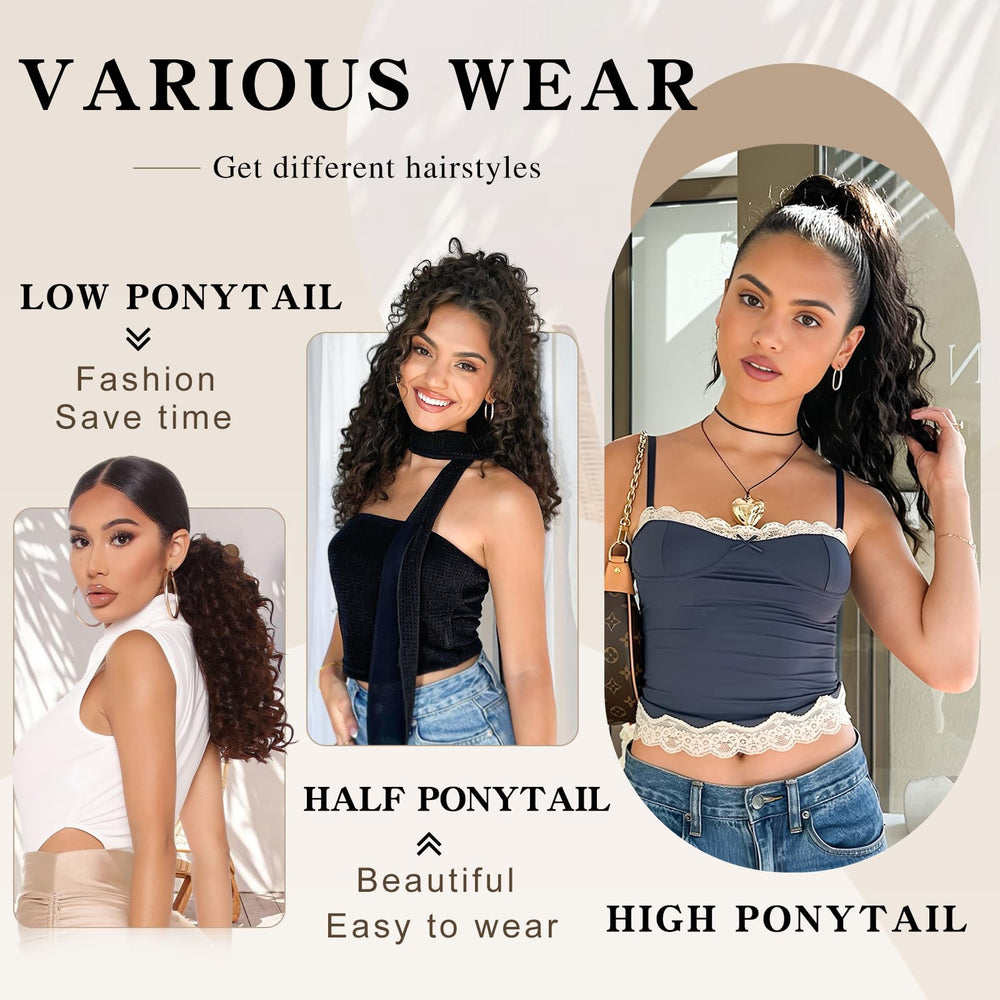 SHNMIN drawstring ponytail clip provides secure, easy wear for quick updos.
