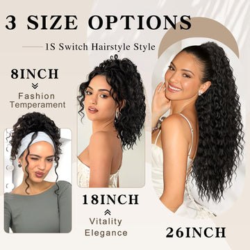 SHNMIN long curly ponytail ideal for weddings and special occasions.