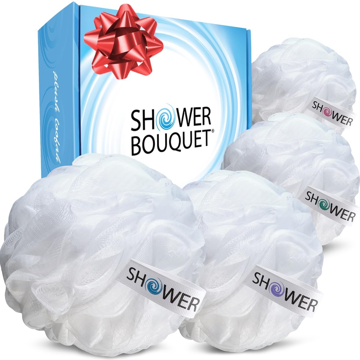 Shower Bouquet lufa suave blanca XL para exfoliar suavemente la piel
