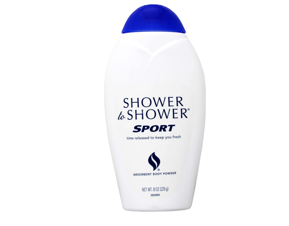 Shower To Shower Polvo corporal Sport, bote visible, sensación fresca todo el día