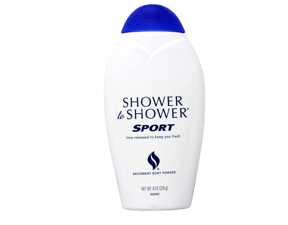 Shower To Shower Polvo corporal Sport, bote visible, sensación fresca todo el día