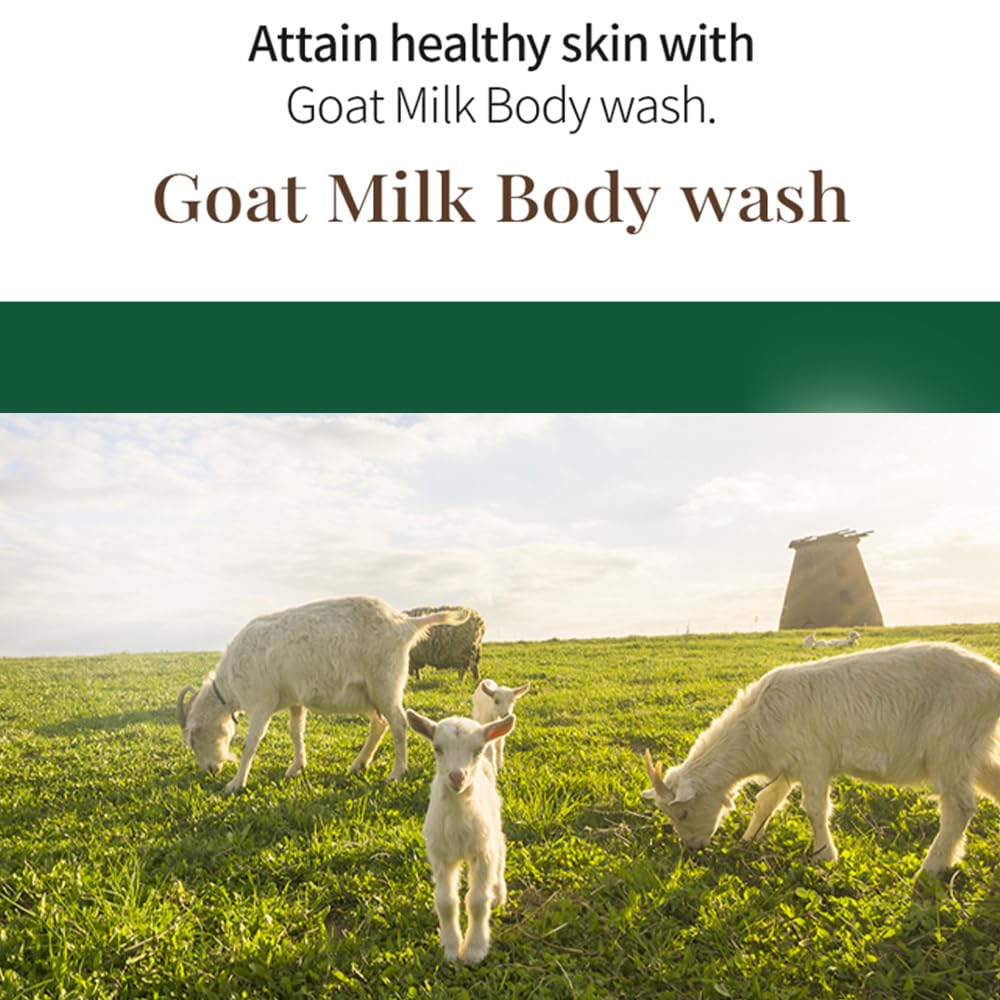 SHOWERMATE Goat Milk Body Wash 800 ml bottle on bath shelf great value