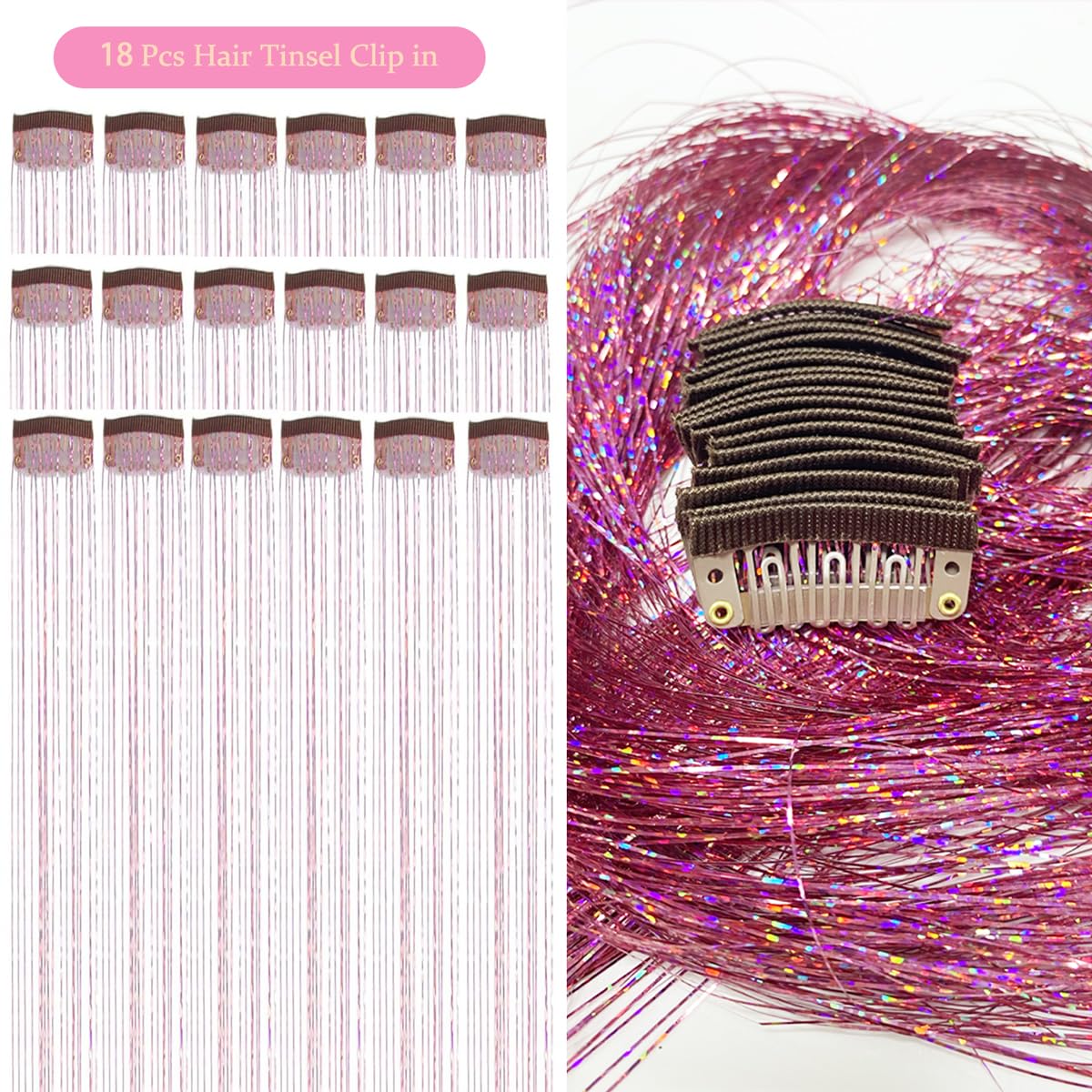 ShowJarlly purpurina rosa en cabello, ideal para looks festivos