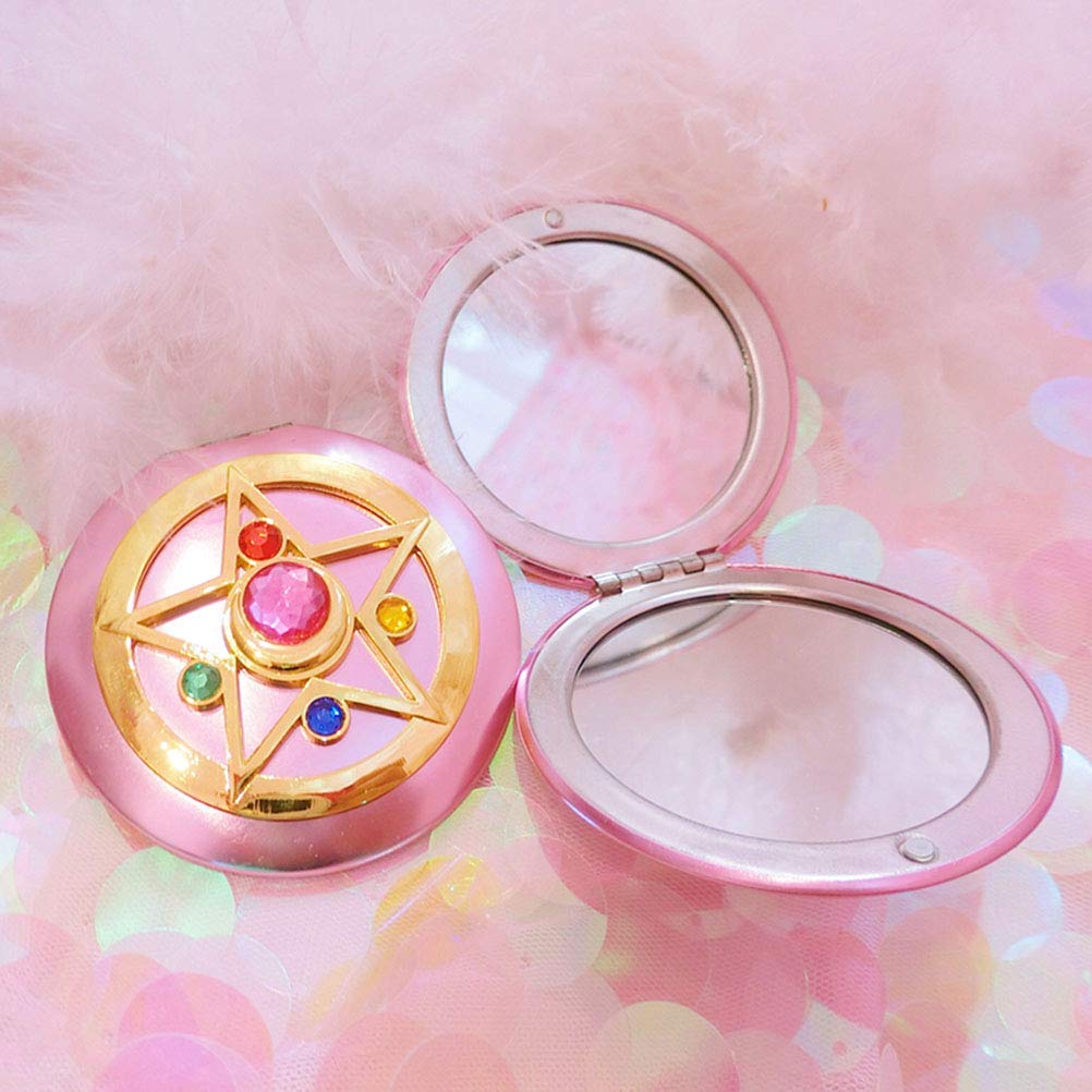 SHOWLOUE es espejo maquillaje compacto de doble cara para retoques rápidos en cualquier lugar.