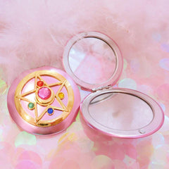 SHOWLOUE es espejo maquillaje compacto de doble cara para retoques rápidos en cualquier lugar.