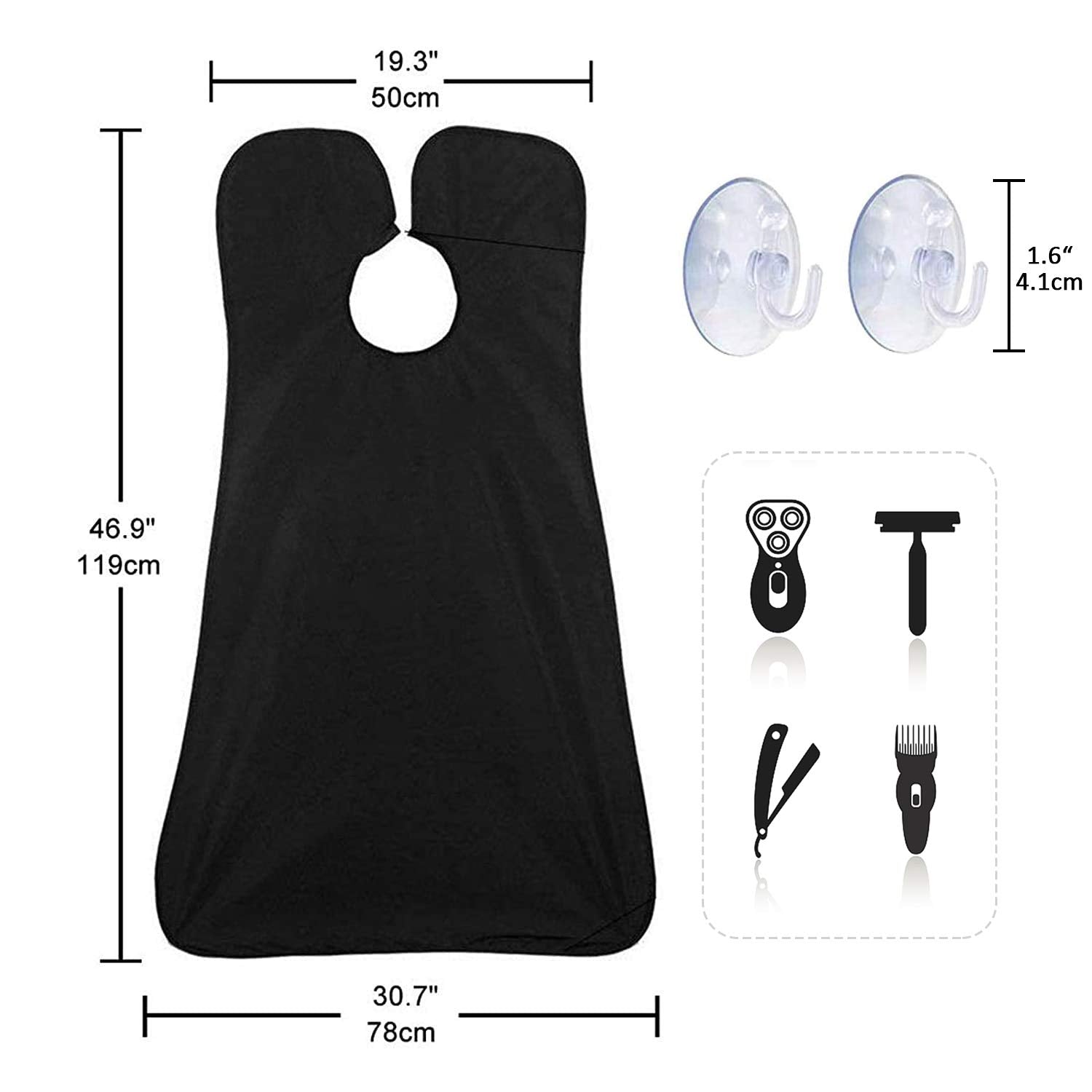 Showvigor-barba-nylon-impermeable protege la ropa durante el afeitado.