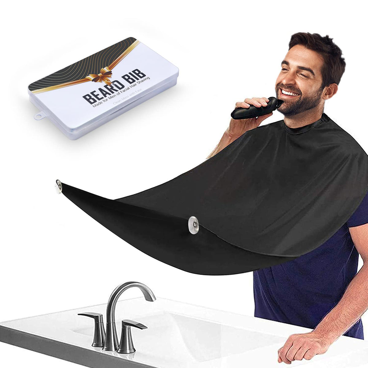 Showvigor delantal para barba durante el recorte, evita manchar la ropa.
