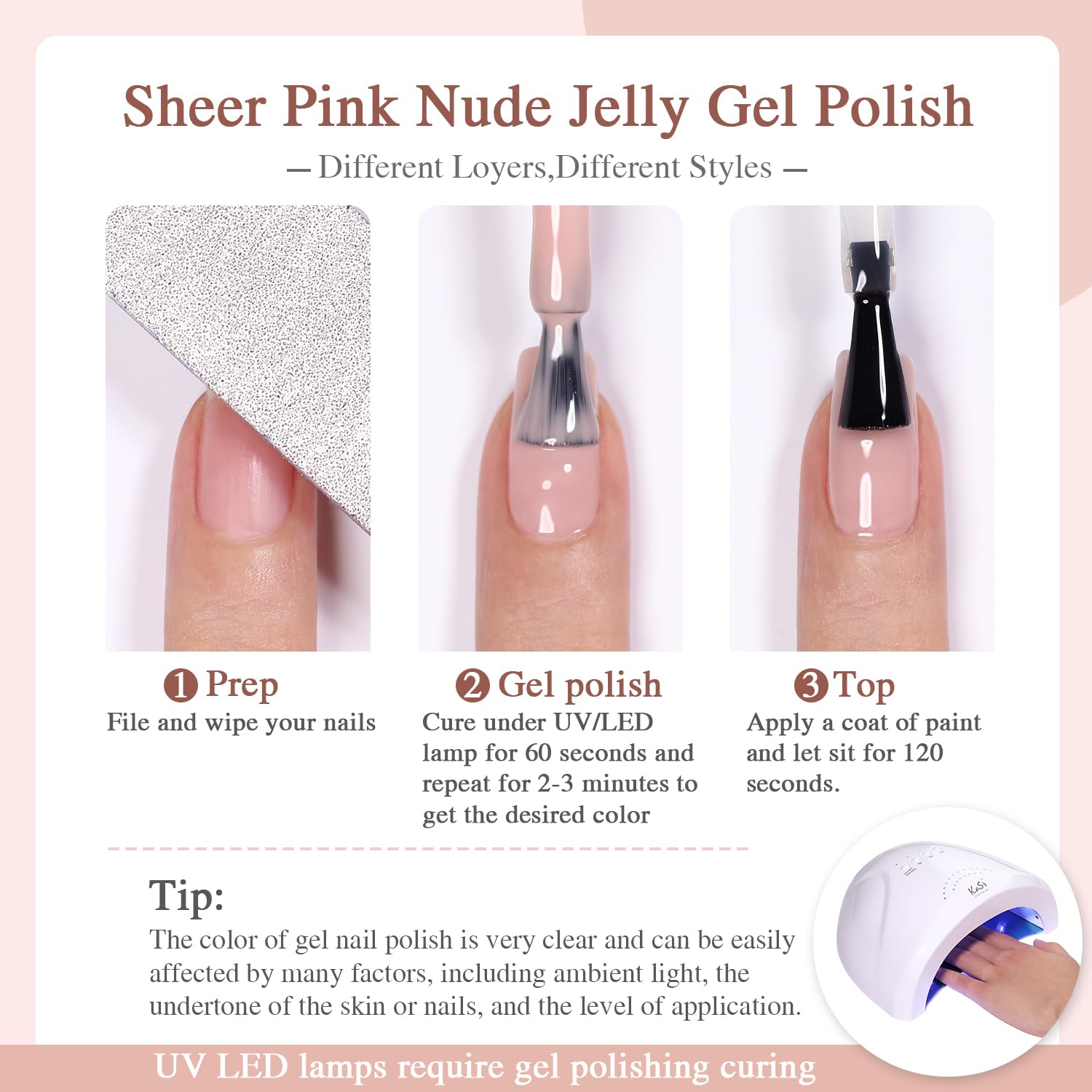 SHOYUM retirada mediante remojo para este gel nude pink.
