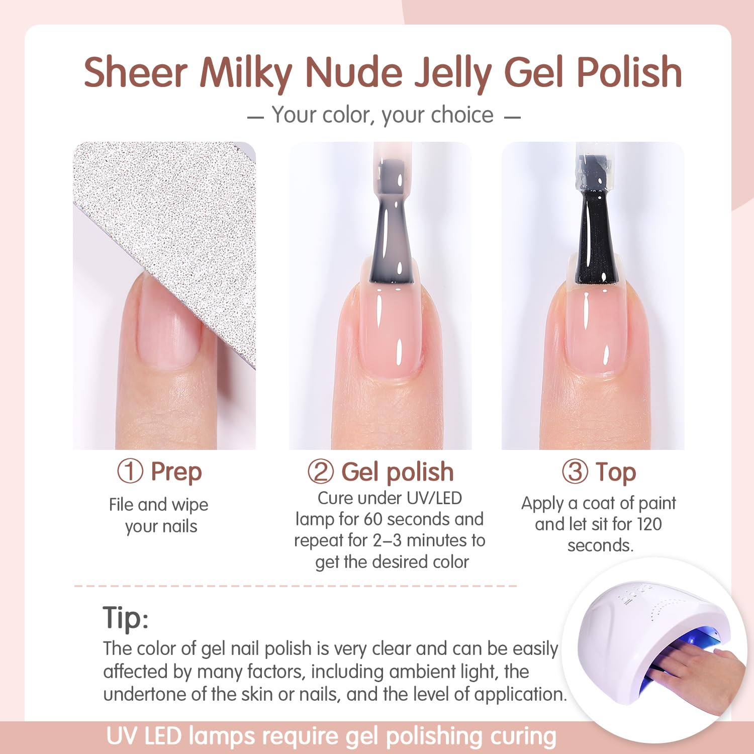 SHOYUM Jelly Nude nail art ideas using sheer jelly shades