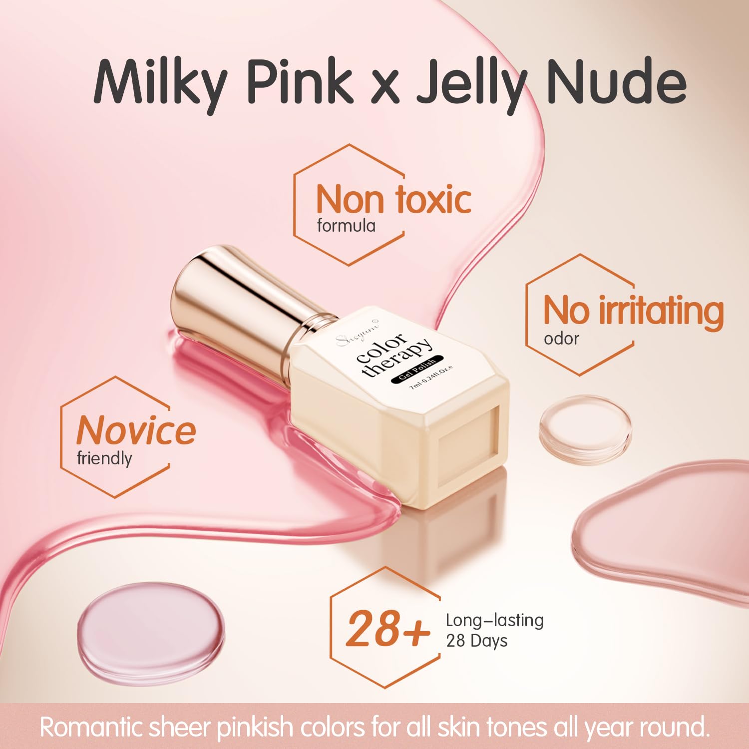 SHOYUM Milky White Jelly Nude color swatch 02 for layered jelly effects