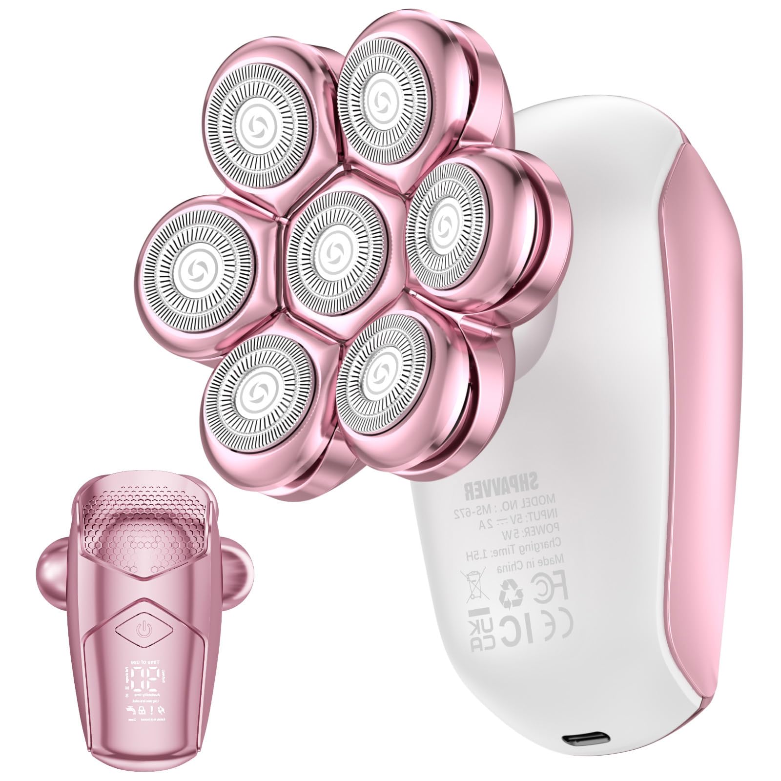 SHPAVVER afeitadora eléctrica para mujeres en piernas, resultado suave y piel lisa.
