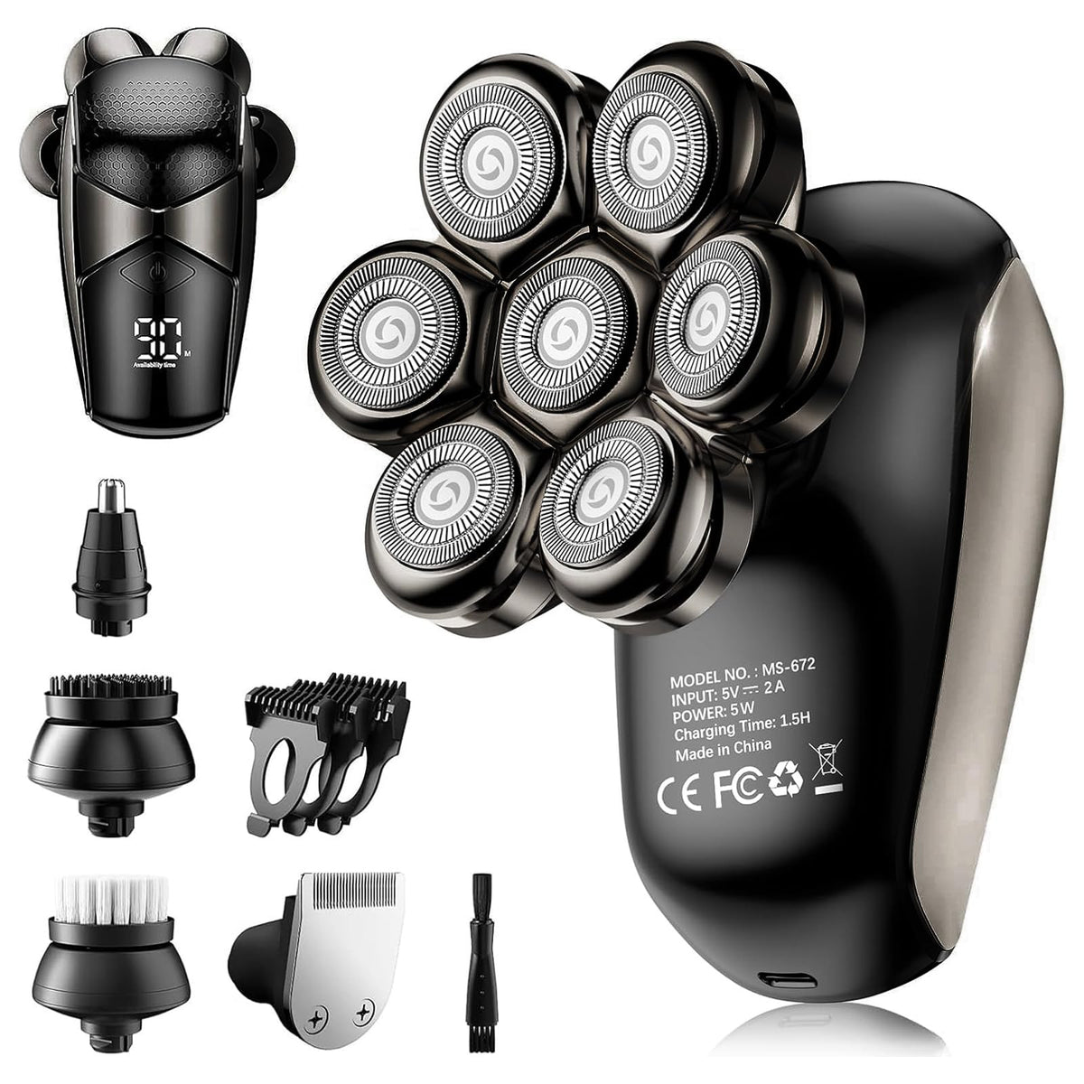 SHPAVVER cabezal rotativo 7D para afeitado suave y preciso