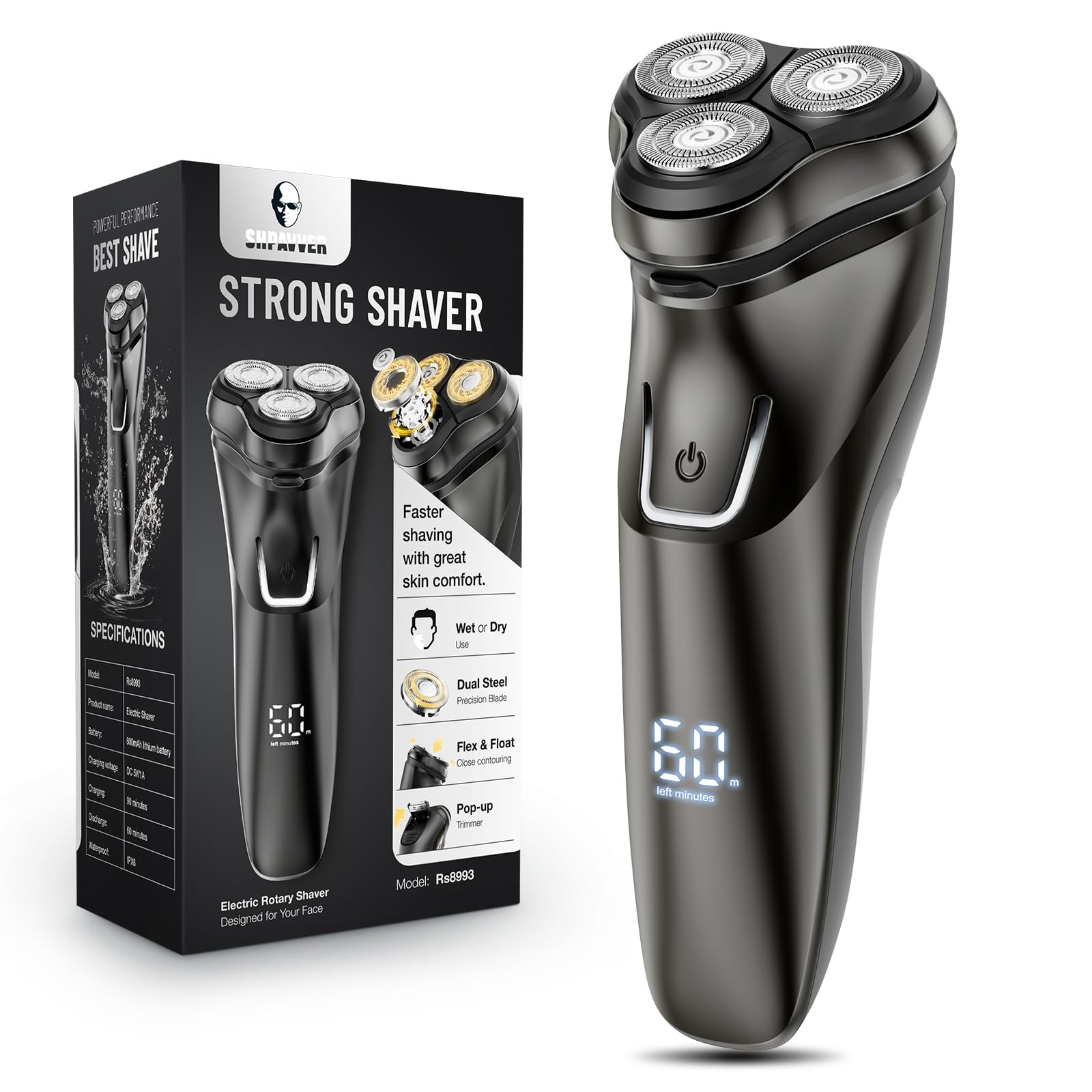 SHPAVVER rasura rotatoria 4D con precisión para contornos faciales.