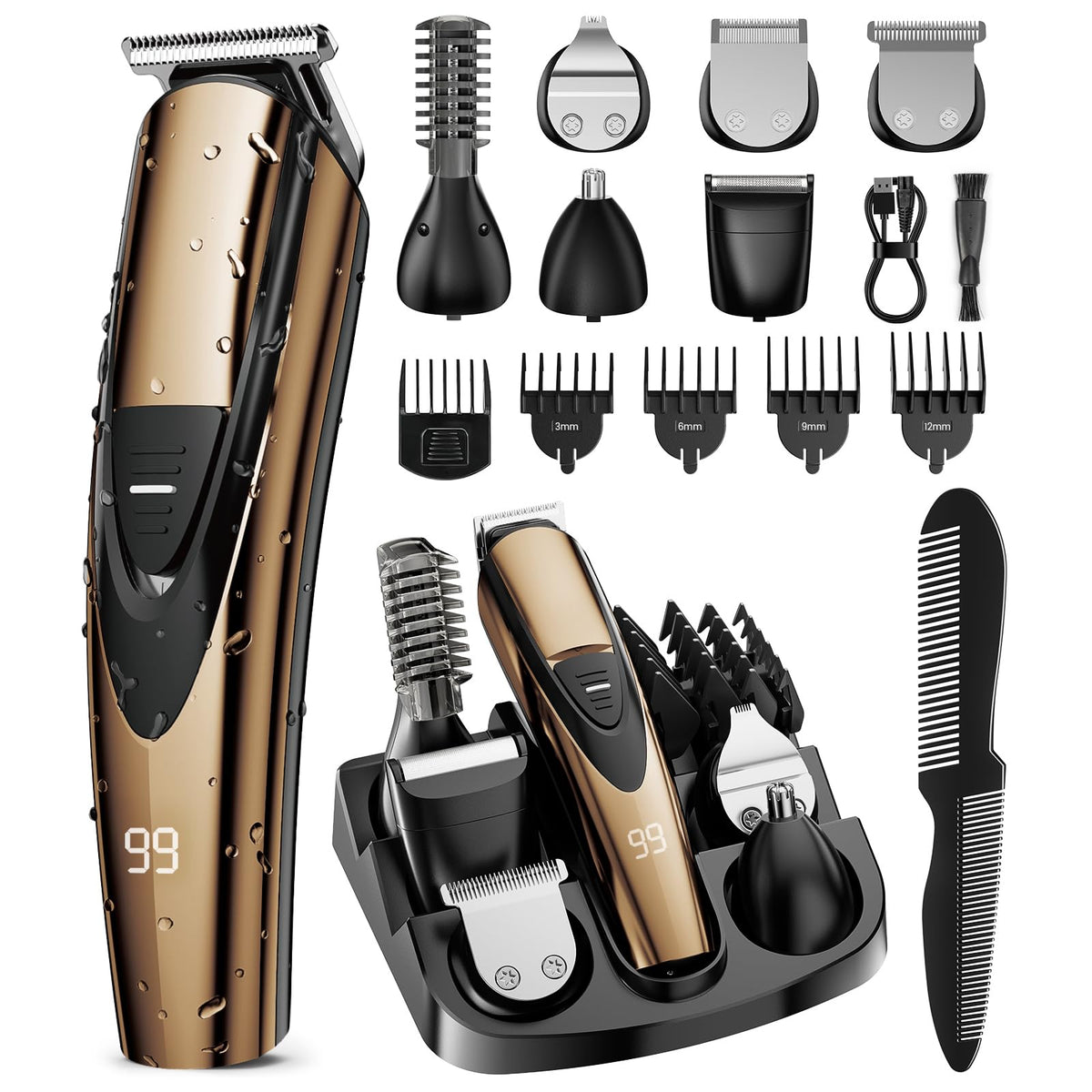 SHPAVVER recortadora de barba profesional con cabezal desmontable para un afeitado preciso.