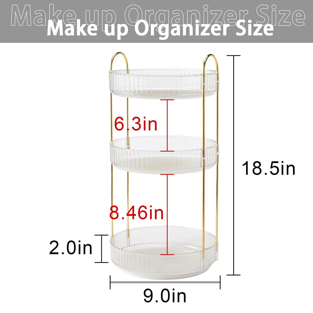 Organizador giratorio Shuang Qing con 2 estantes, maximiza espacio en el baño.