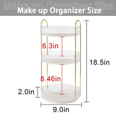 Organizador giratorio Shuang Qing con 2 estantes, maximiza espacio en el baño.