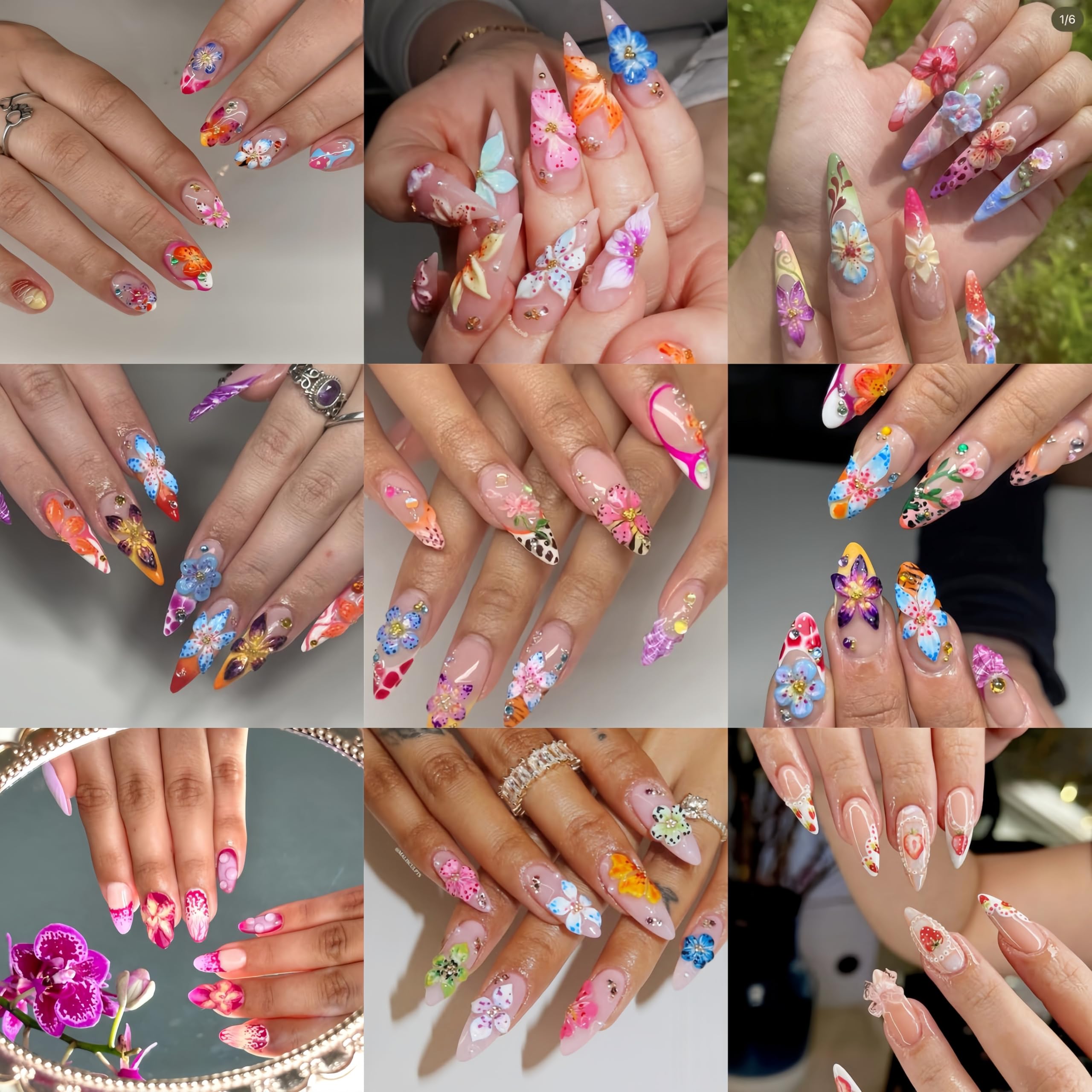 Rhinestones SHUXILIN flor lirio de hielo relieve para uñas duraderas.