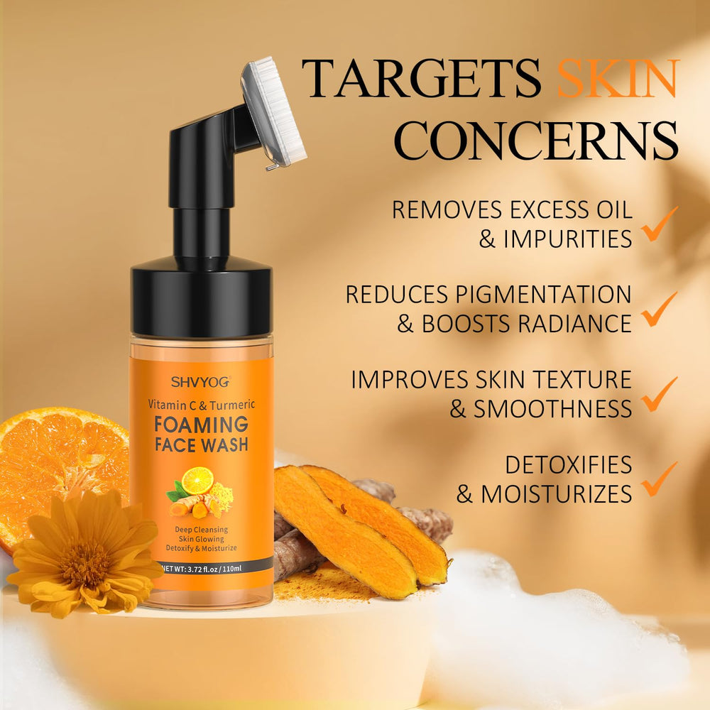 SHVYOG cepillo de silicona suave para limpiador facial cúrcuma vitamina C