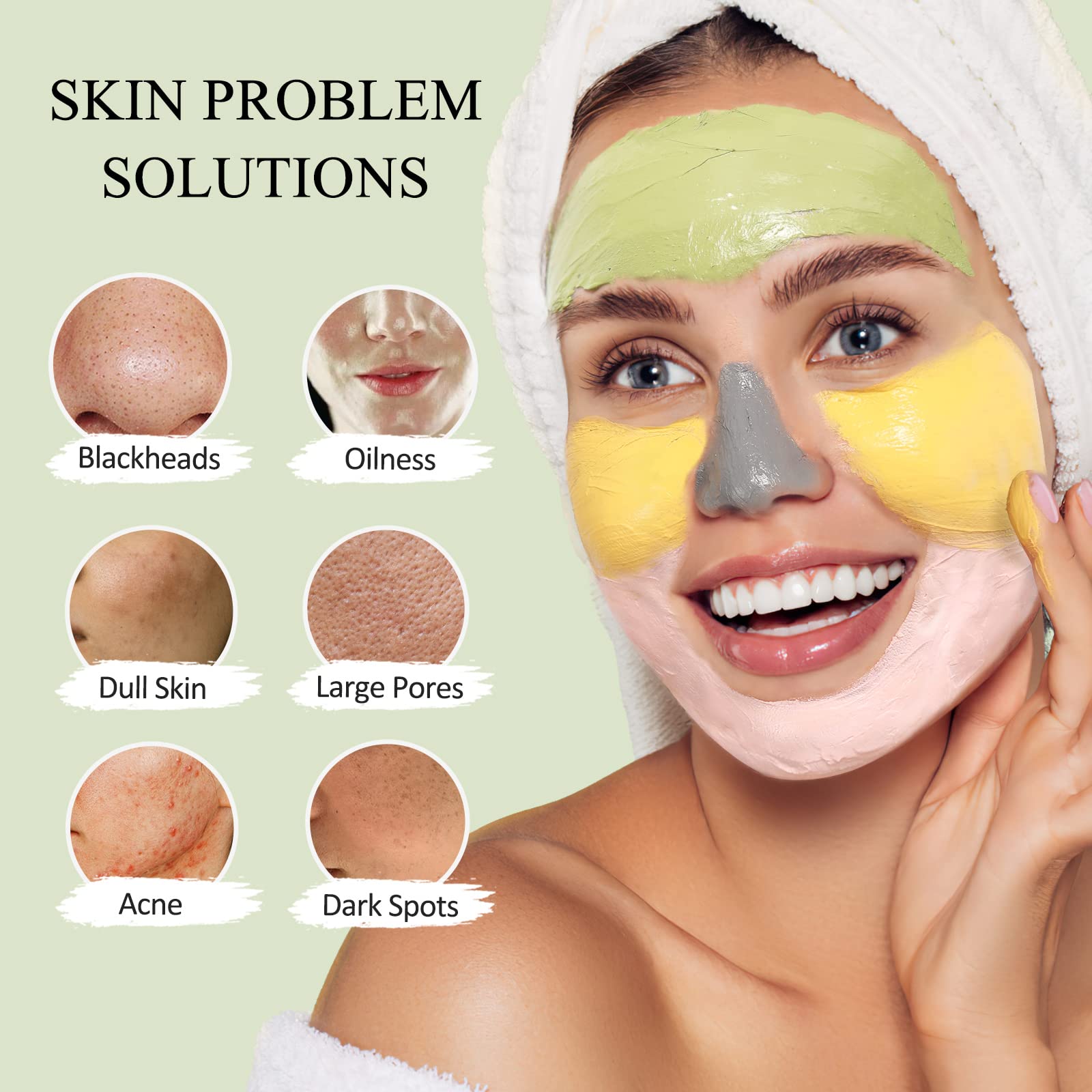 SHVYOG conjunto de 4 mascarillas de arcilla para casa.